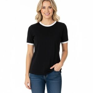 All:row black knit sweater top size medium